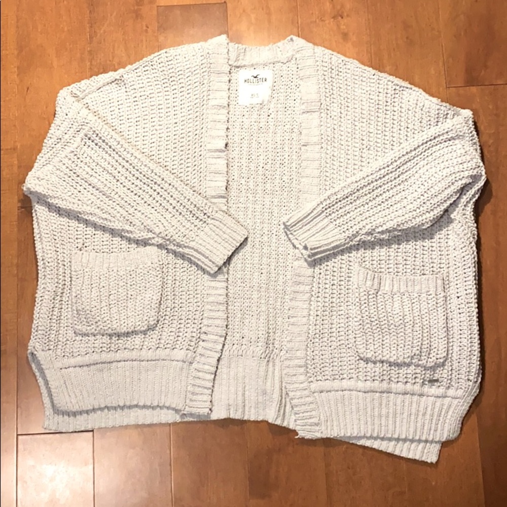 Hollister Grey Knit Oversized Cardigan